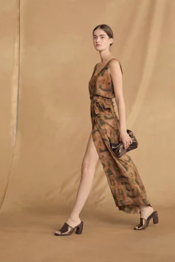 Mala, taiyo print silk dress