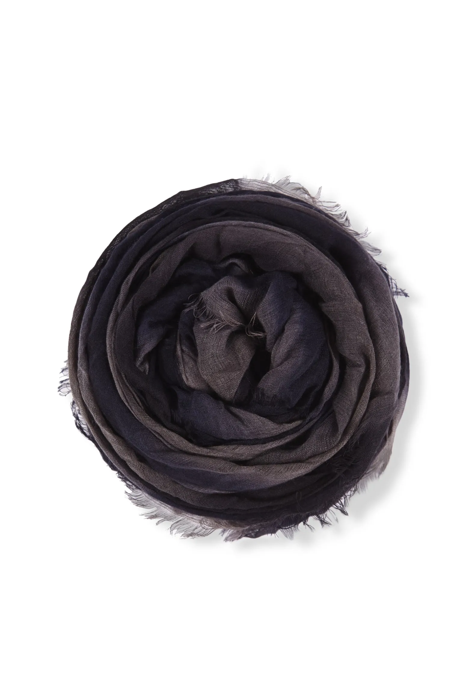Marc, blue and black striped scarf in cashmere and silk