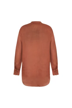Marco, shirt in red ramie