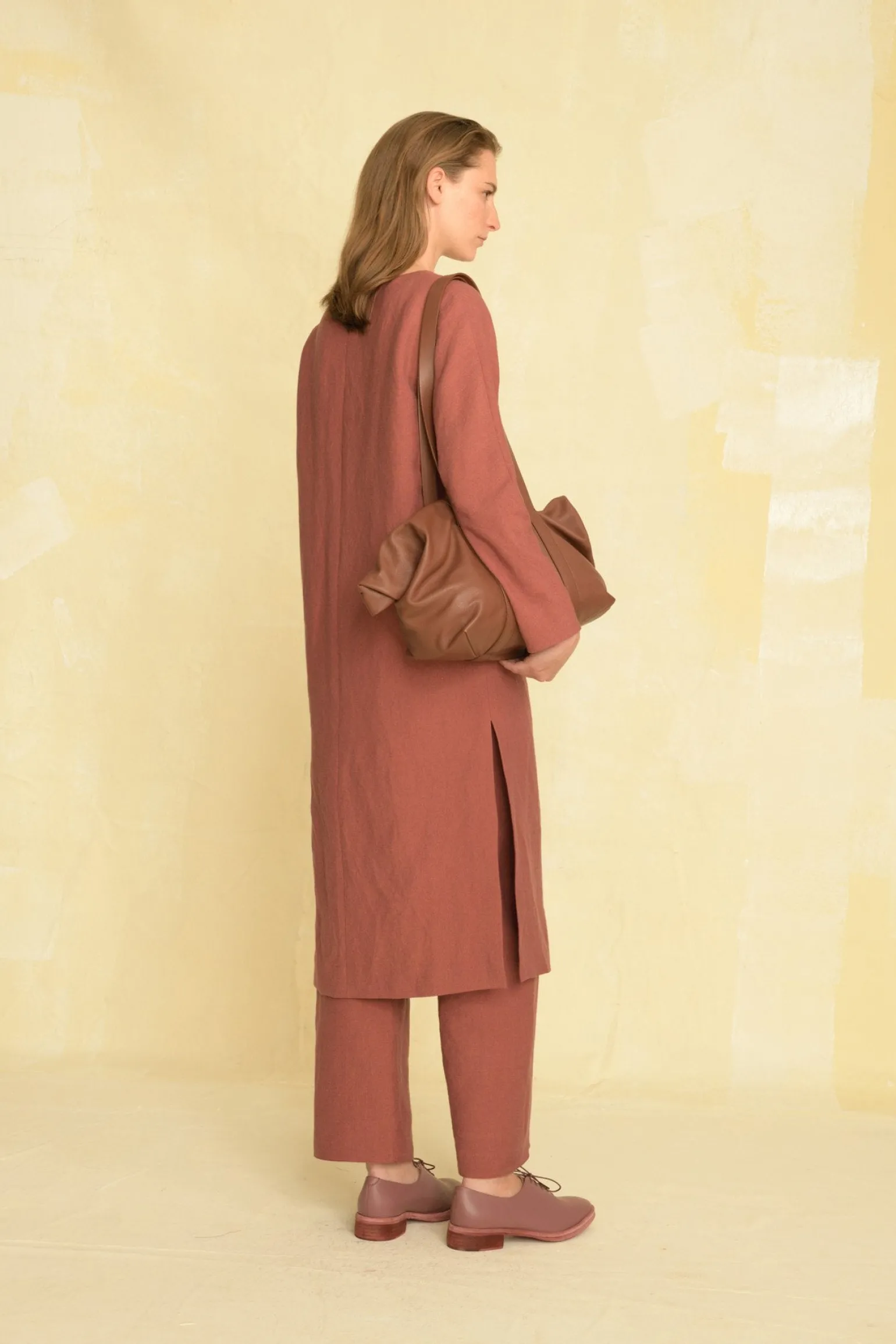 Margot, linen and virgin wool trousers