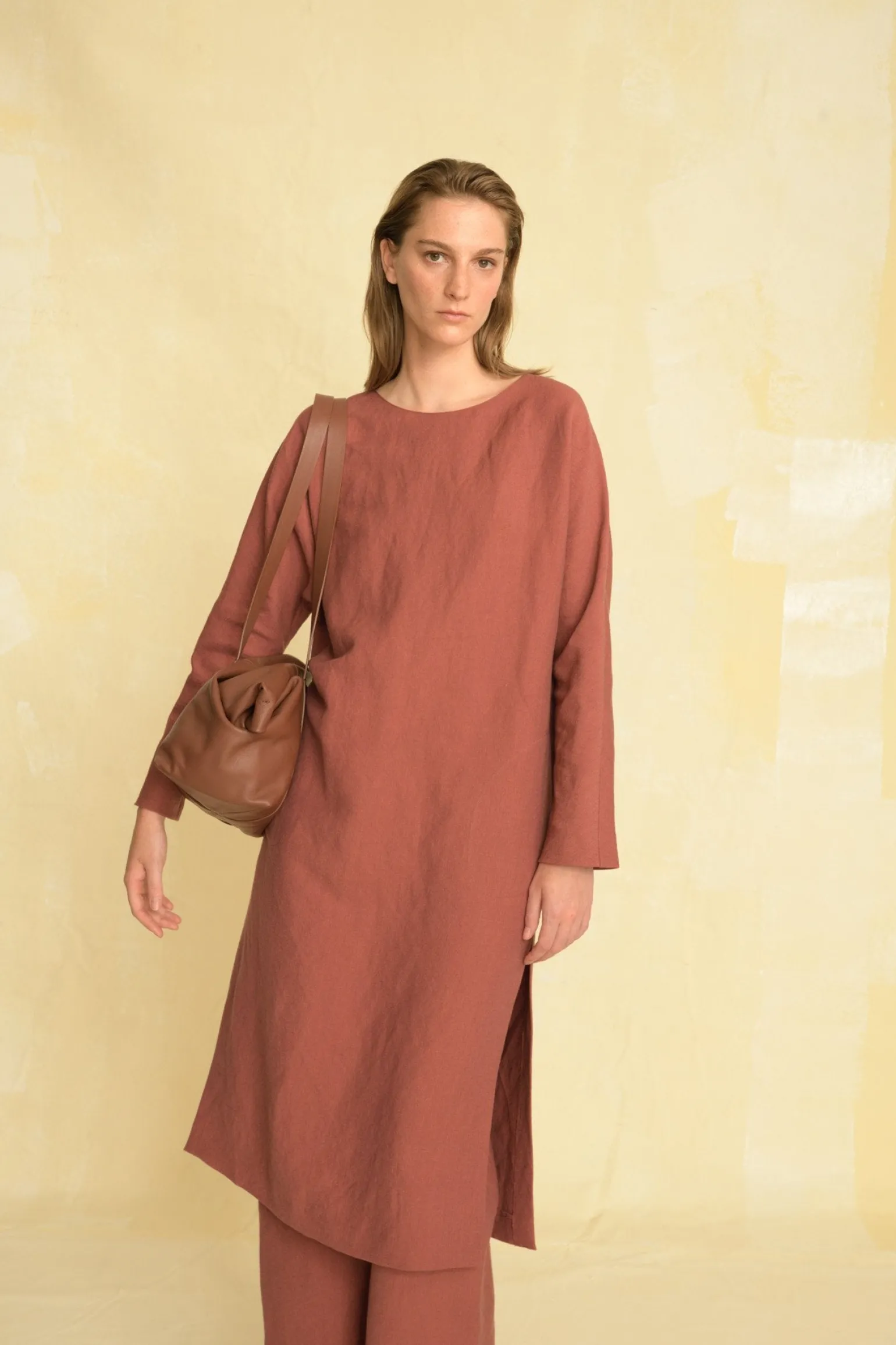 Margot, linen and virgin wool trousers