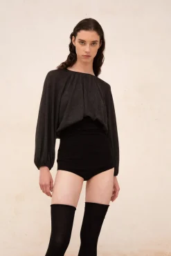 Maris, tall brief in graphite cashmere