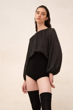 Maris, tall brief in graphite cashmere