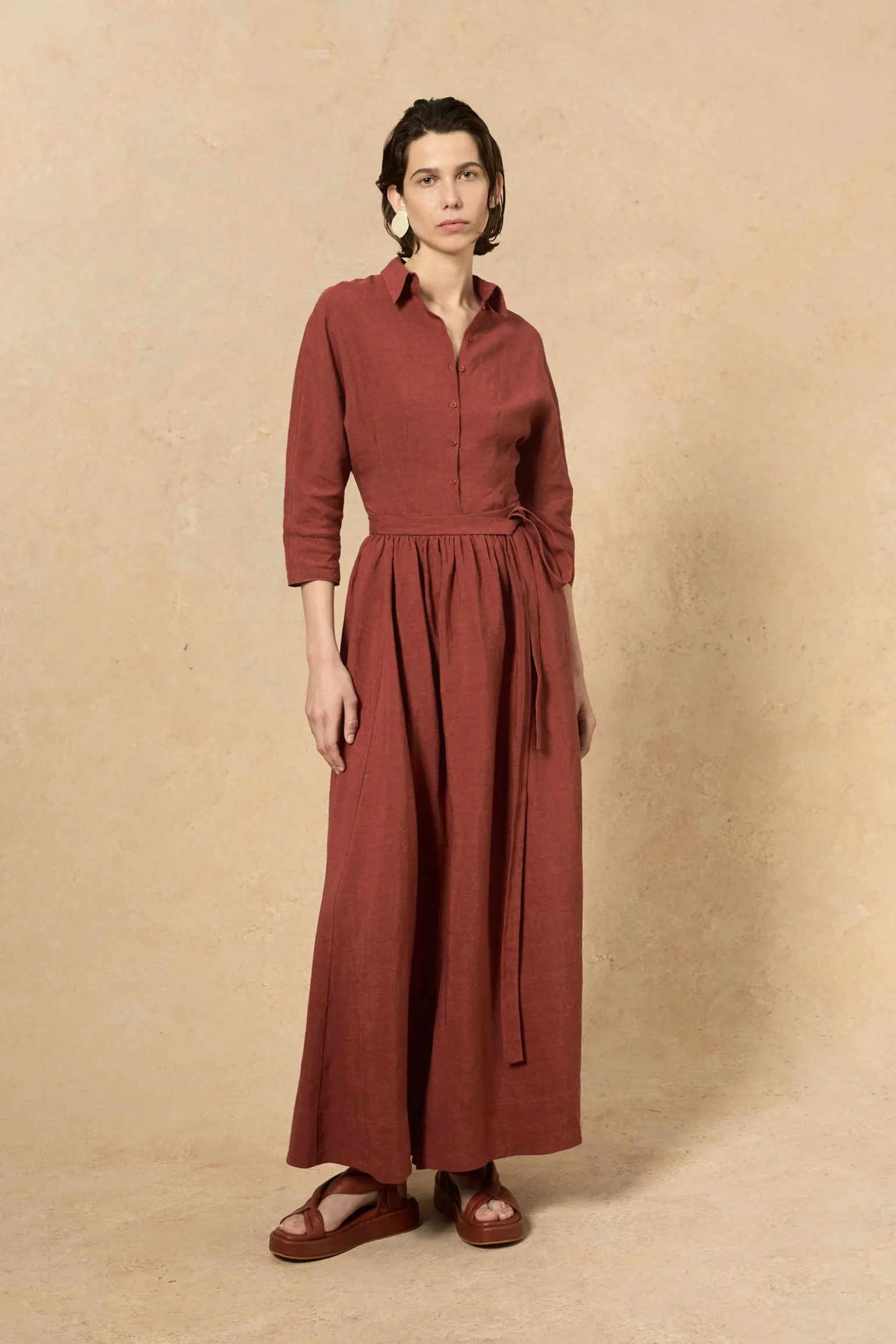 Marlo, long skirt in red linen