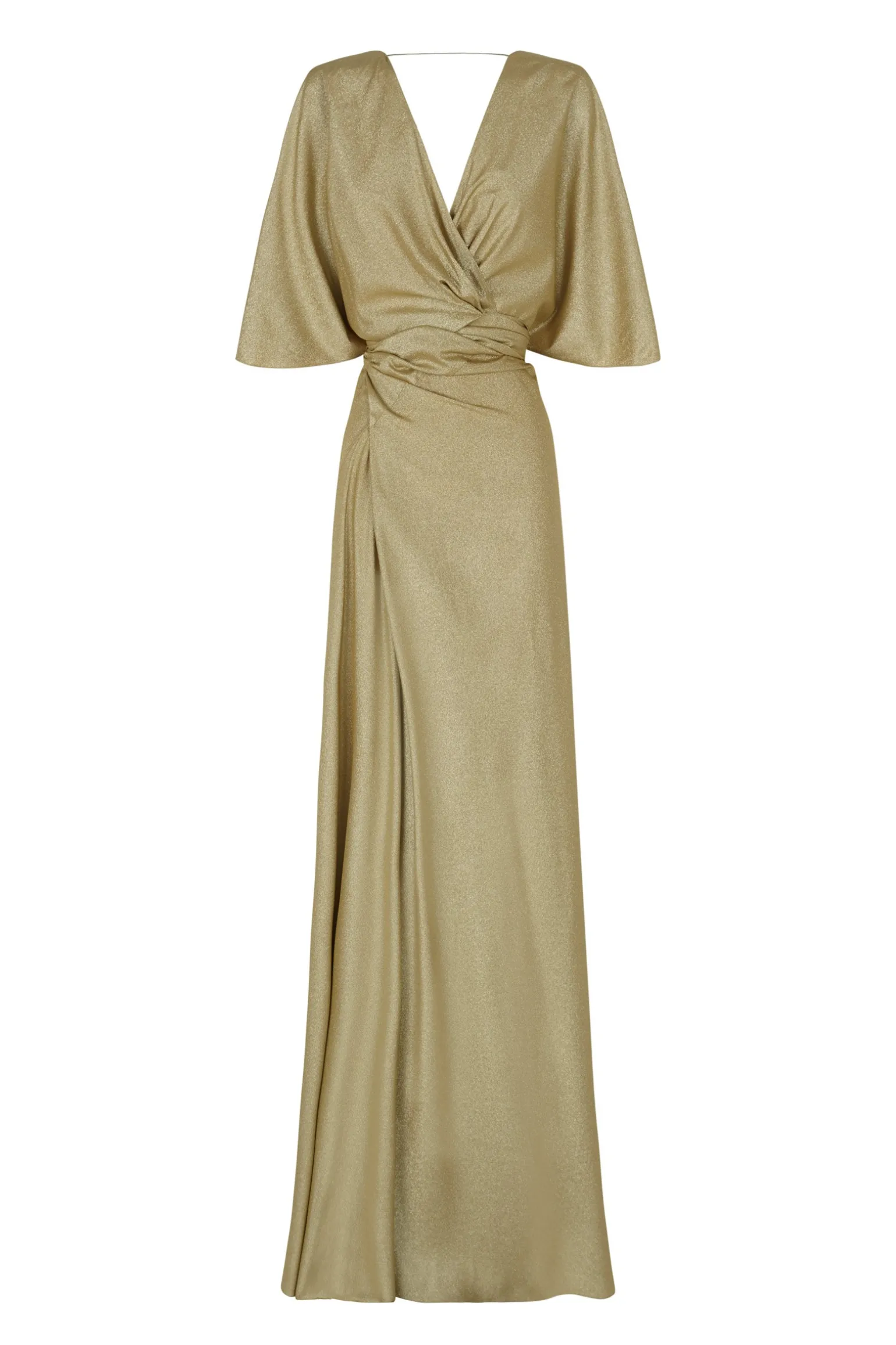 Martina, gold metallic silk dress