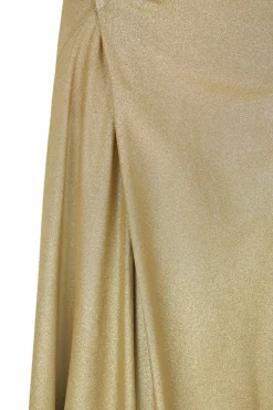 Martina, gold metallic silk dress