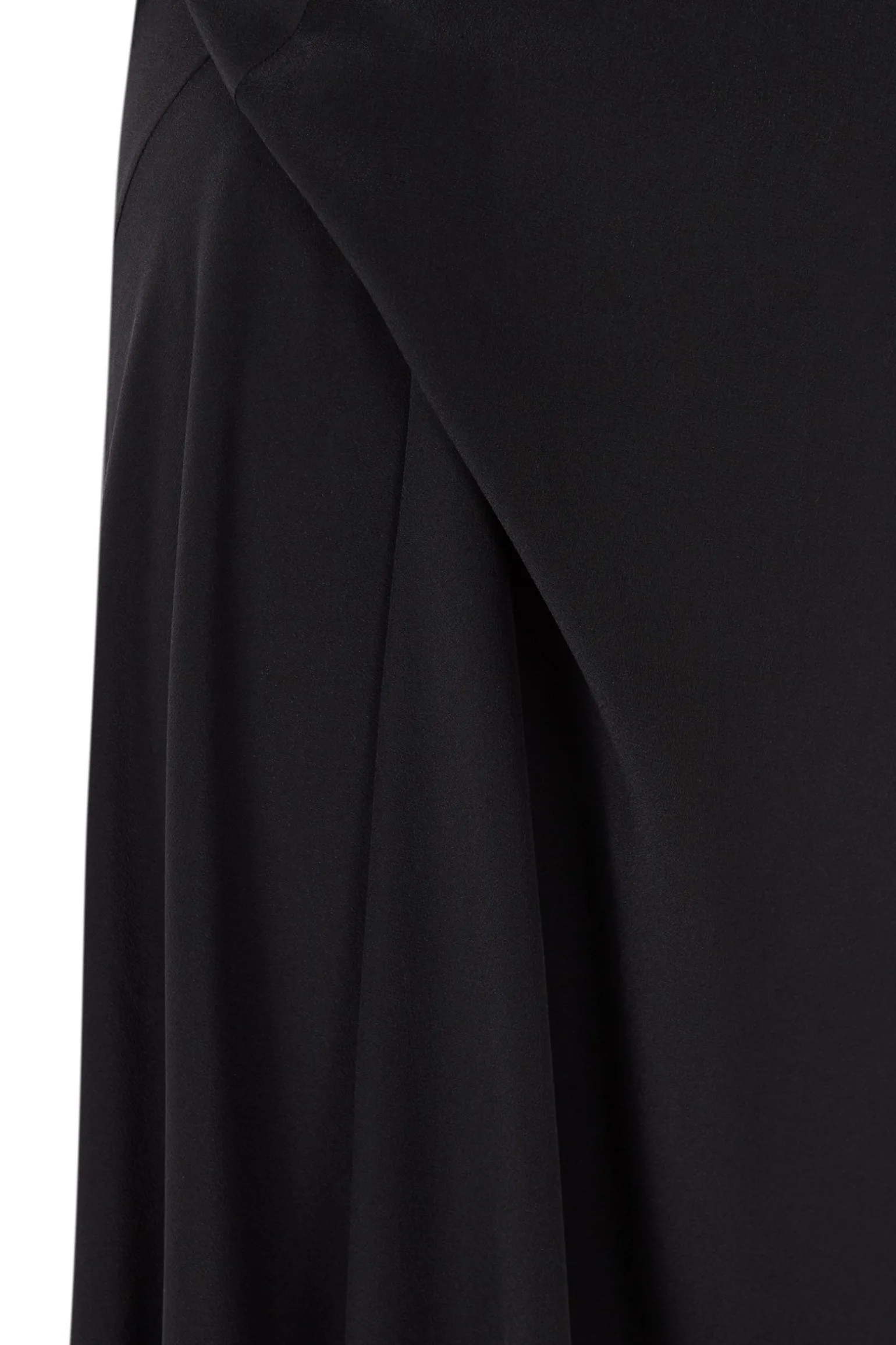 Martina, long black silk dress