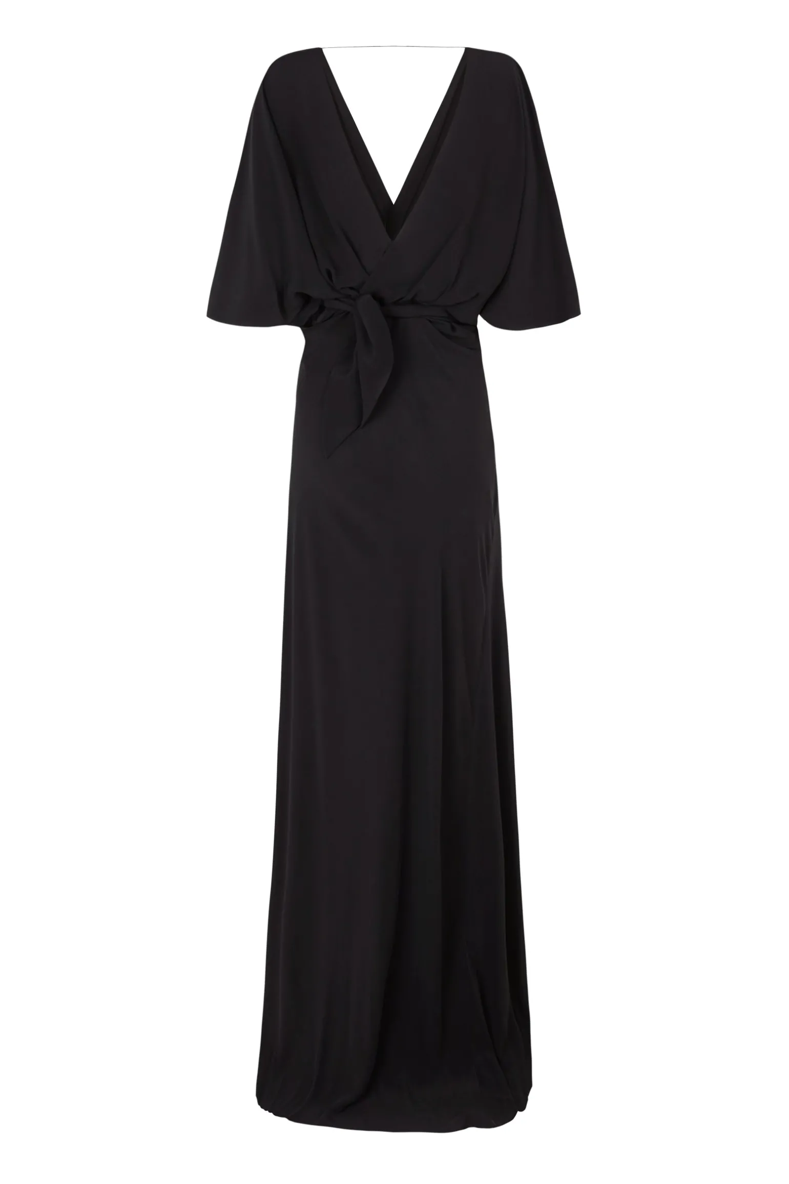 Martina, long black silk dress