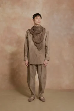 Mat, fade khaki green foulard