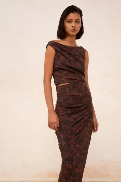 Mathilda, mata print crop top