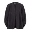 Medina, smoke gray silk blouse