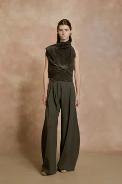 Mira, graphite high-waisted pants