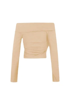 Mira, light peach crop top