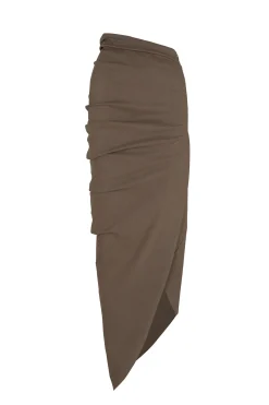 Mite, cocoa midi skirt