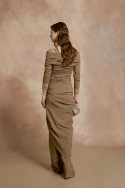 Mite, cocoa midi skirt
