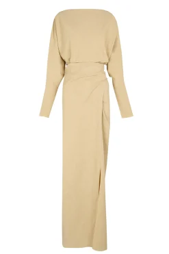 Mite, long beige dress