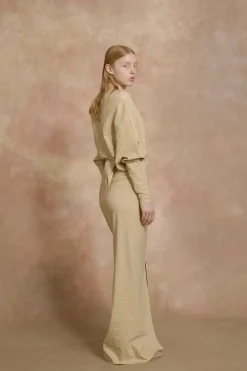 Mite, long beige dress
