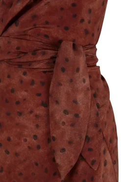 Molly, dots print silk dress