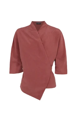 Mona, chaqueta de lino y seda fresa