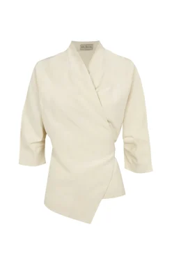 Mona, chaqueta de lino y seda marfil
