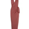 Mona, strawberry linen and silk dress
