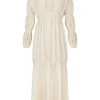 Morgan, ivory silk and linen dress