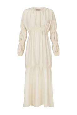 Morgan, ivory silk and linen dress