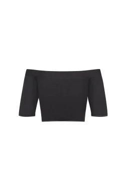 Naim, blueberry knit crop top