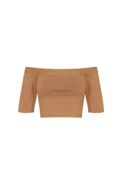 Naim, bronze knit crop top