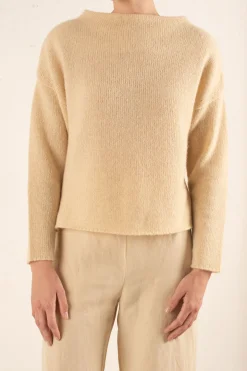Nima, oversized jumper in alpaca, cashmere and ivory silk