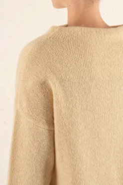 Nima, oversized jumper in alpaca, cashmere and ivory silk