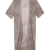 Nina, ayaz print long ramie jacket
