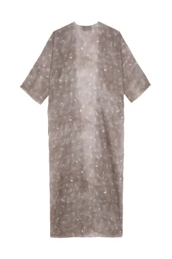 Nina, ayaz print long ramie jacket