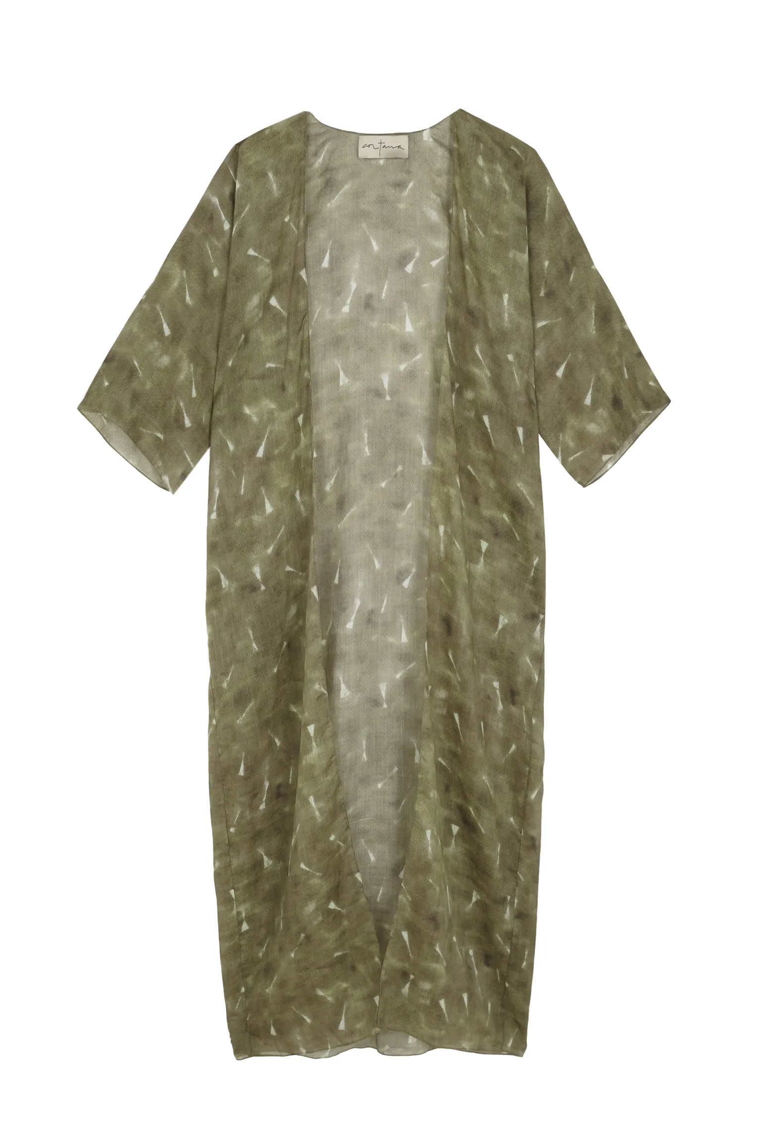 Nina, pua print long ramie jacket