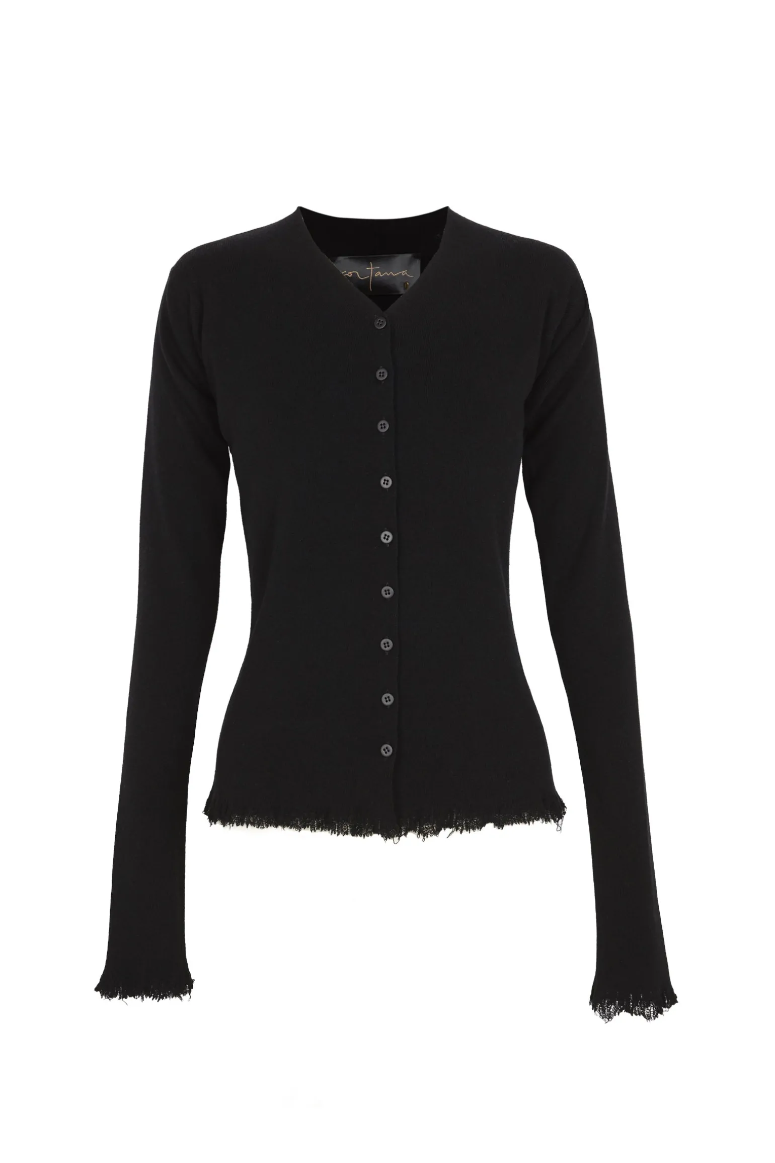 Ojala, black wool and cashmere cardigan