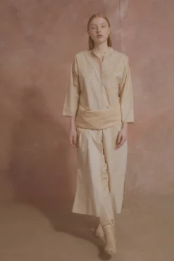 Ono, vestido camisero beige maltinto