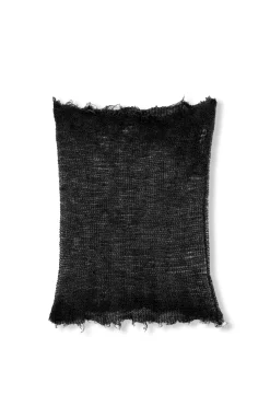 Onye, black knit neck warmer in alpaca, silk and cashmere