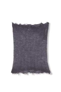 Onye, black knit neck warmer in alpaca, silk and cashmere