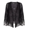 Onye, black open knit cropped jacket