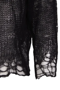 Onye, black open knit cropped jacket