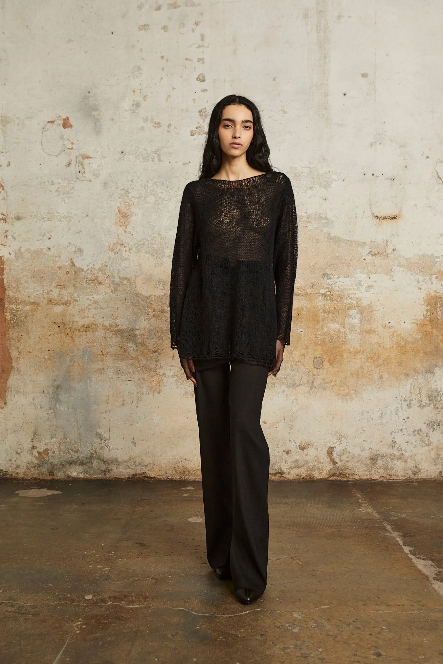 Onye, jersey en alpaca, seda y cachemir negro