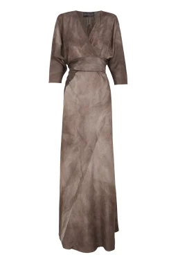 Opalo, cocoa maltinto wrap dress