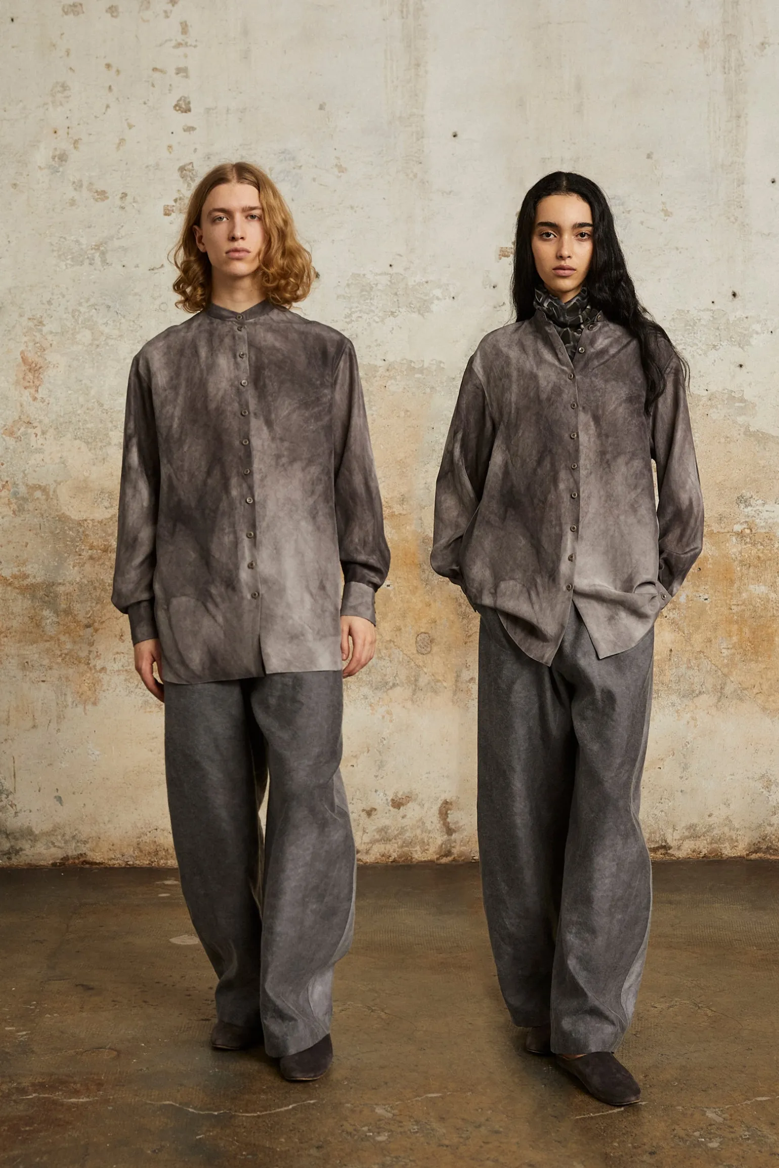 Park, lilac maltinto silk shirt