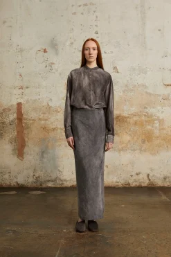 Park, lilac maltinto silk shirt