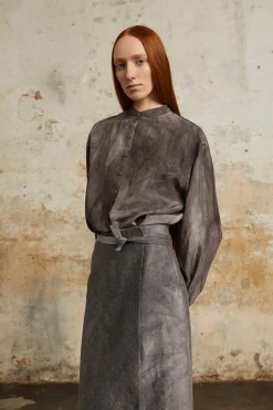 Park, lilac maltinto silk shirt