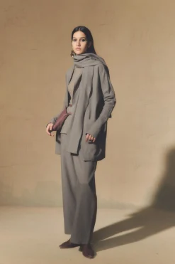 Patti, gray virgin wool pants