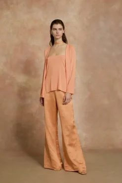 Paz, tangerine flare pants