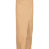 Peaches, long draped pencil skirt
