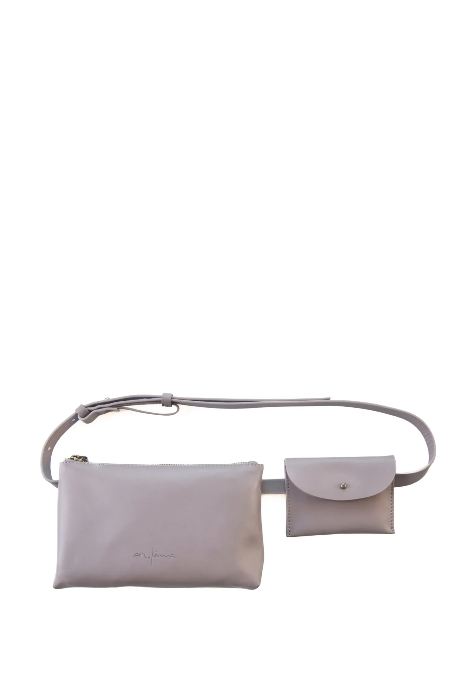 Petra, riñonera en cuero beige