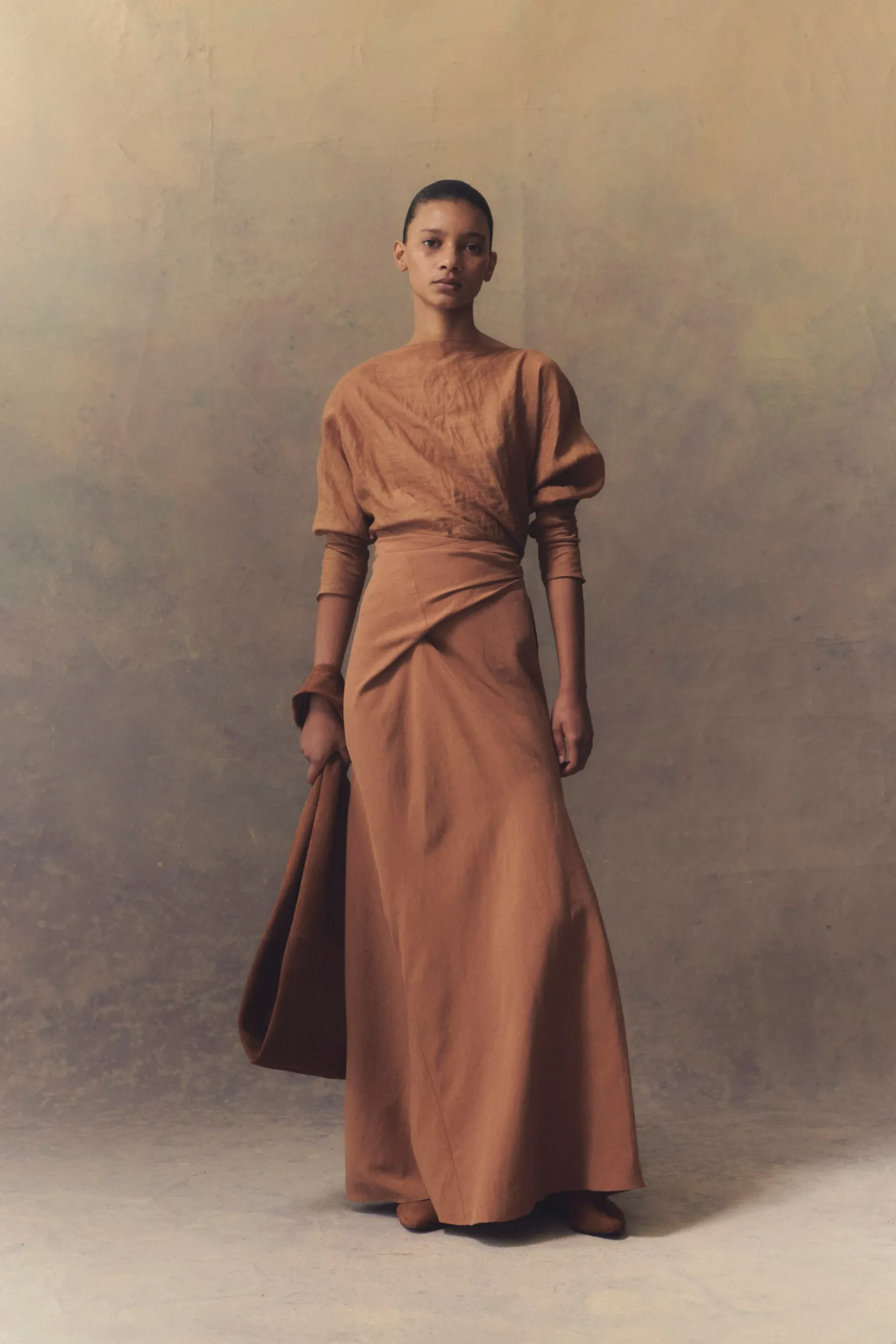 Pune, terracotta ramie top